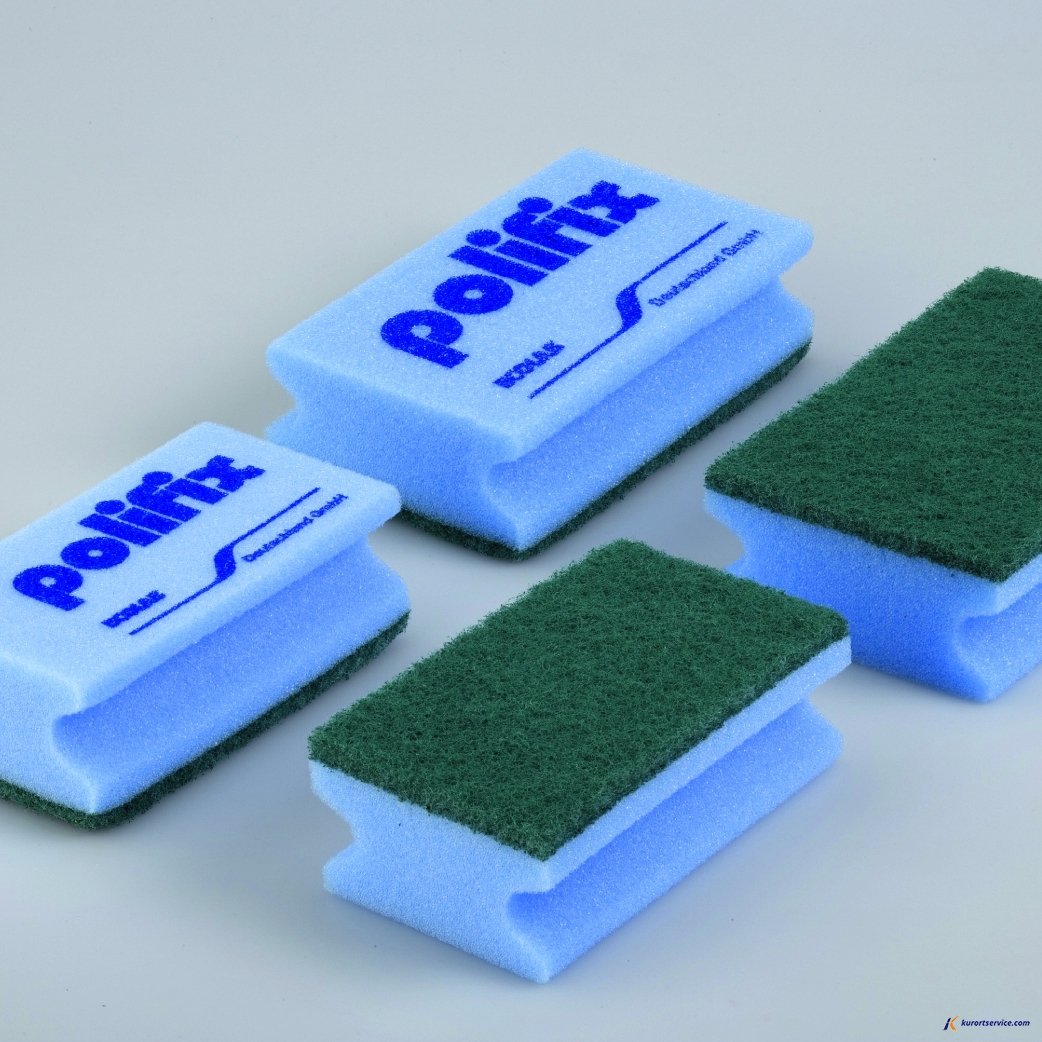 Губка с зелёным абразивом POLIFIX SCRUBBING SPONGE купить в интернет-магазине Курорт Сервис