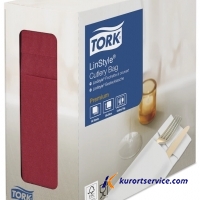 Tork LinStyle® Конверты для столовых приборов бургунди 6 шт/кор купить в интернет-магазине Курорт Сервис