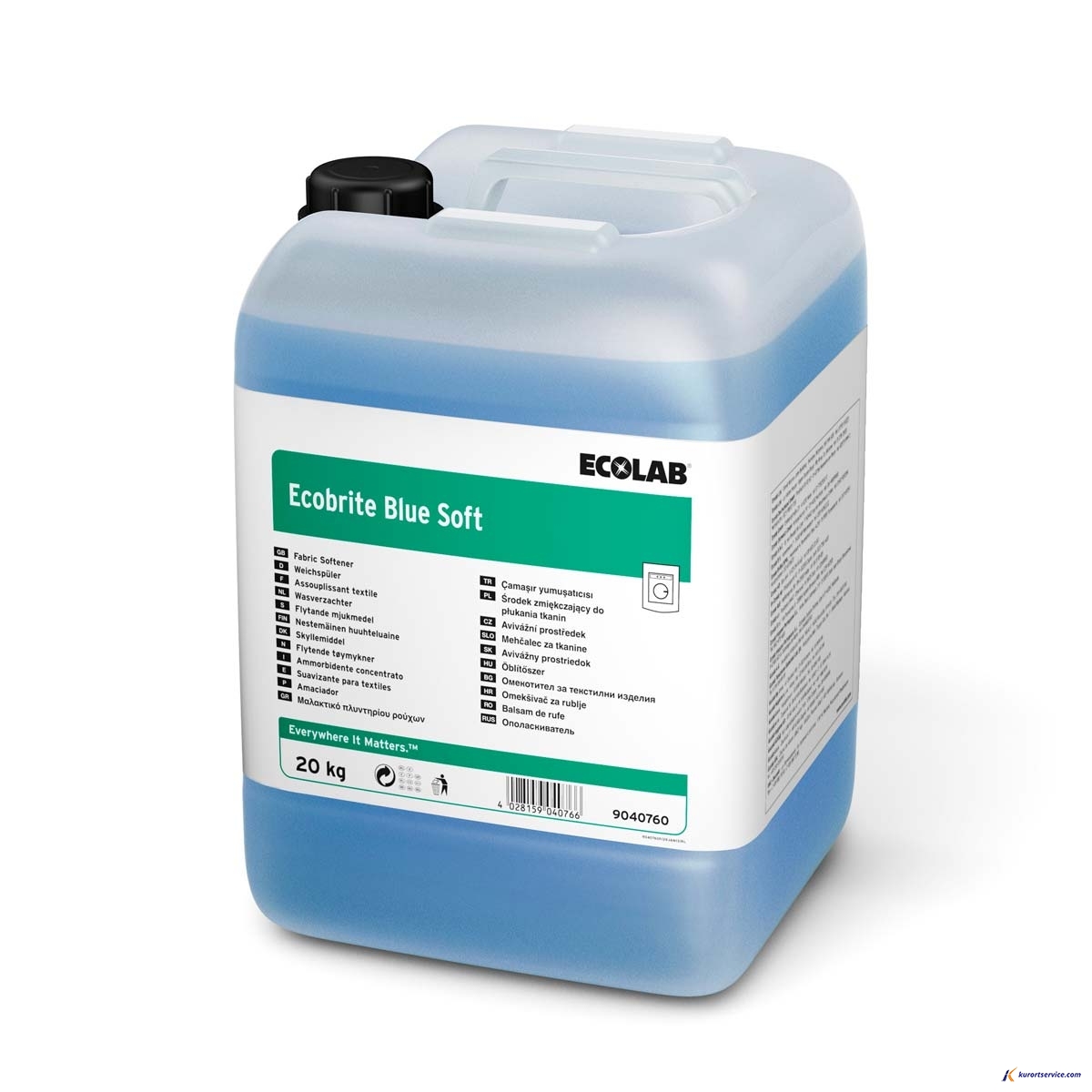 Ecolab Ecobrite Blue Soft жидкий кондиционер-ополаскиватель для белья 20кг купить в интернет-магазине Курорт Сервис