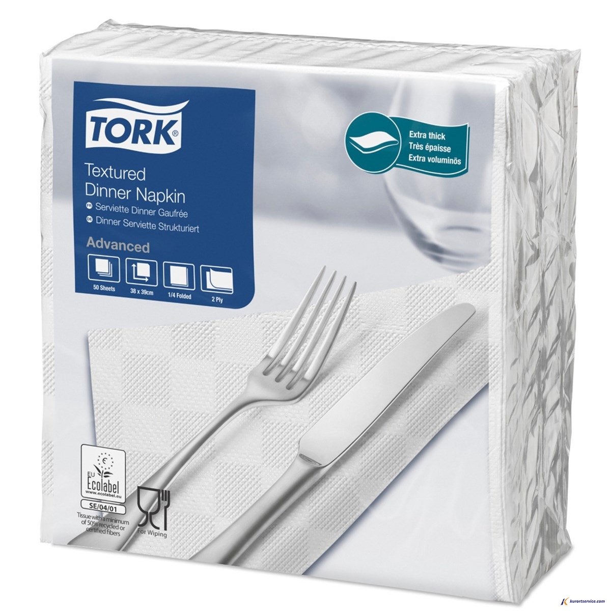 Tork Салфетки сервировочные 39х39 (белые, 1/4 сложения) 2сл 150шт 478746 купить в интернет-магазине Курорт Сервис