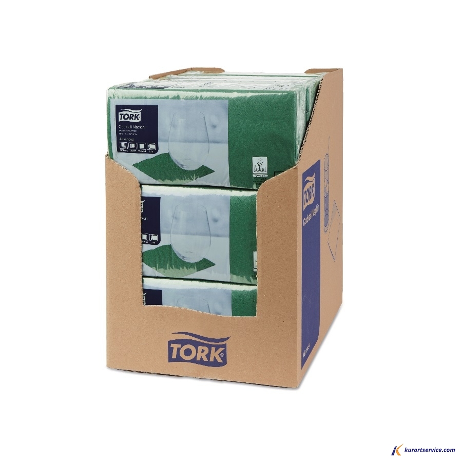 Tork Салфетки 33х33 (темно-зеленый) 2сл 200шт 477214